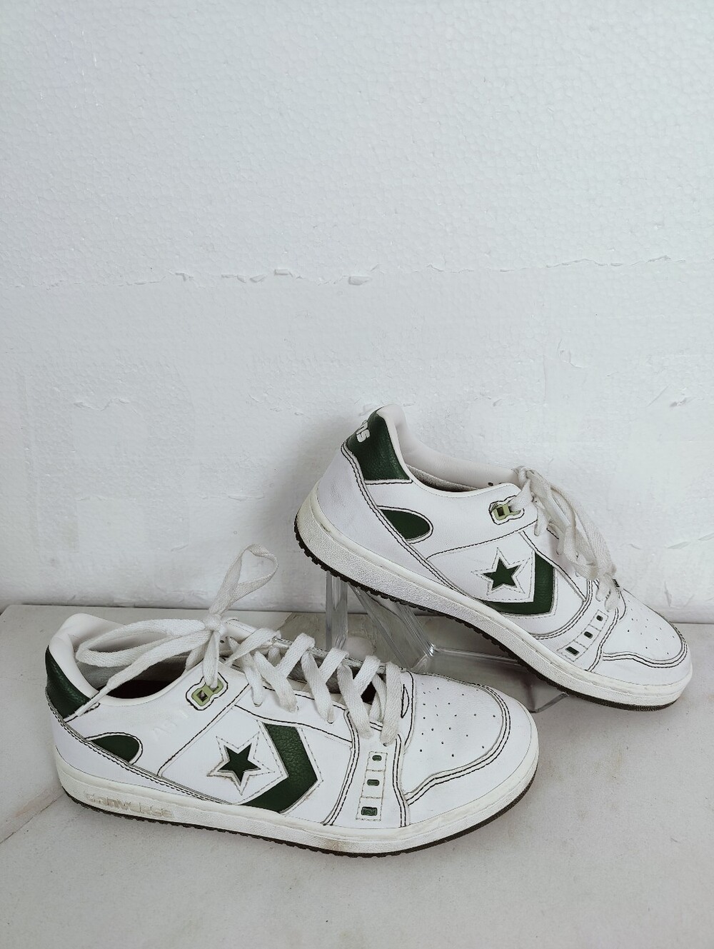 Converse AS-1 Pro 'Fir' White Dark Green Leather Skate Sneakers, 6.5(M) 8(W)